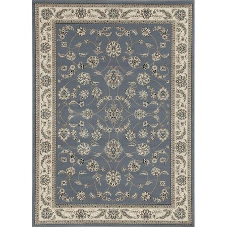AURIC 1596-5022-GREYBLUE Alba Rectangular Grey & Blue Traditional Italy Area Rug; 7 ft. 9 in. W x 11 ft. H AU839544